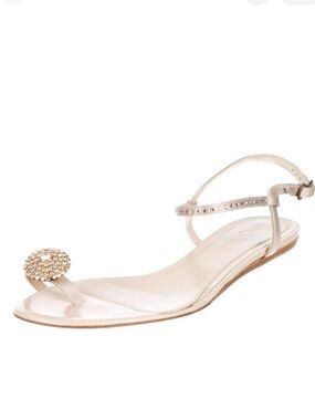 ALEXANDER MCQUEEN Embellished Leather Sandals Size: 10 | IT 40
